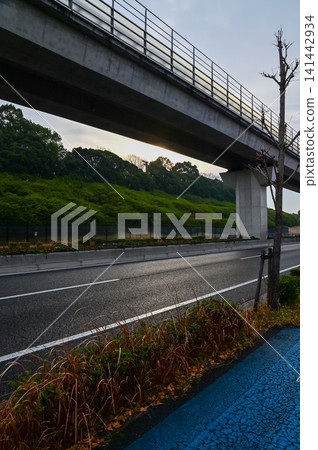 The street view of Nagoya, Japan. Nagoya road scene in non-urban district. Rural scene in Nagoya, Japan. Travel concept. The street view of Nagoya, Japan. Nagoya road scene in non-urban district. Rural scene in Nagoya, Japan. Travel concept. 141442934