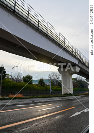 The street view of Nagoya, Japan. Nagoya road scene in non-urban district. Rural scene in Nagoya, Japan. Travel concept. The street view of Nagoya, Japan. Nagoya road scene in non-urban district. Rural scene in Nagoya, Japan. Travel concept. 141442935