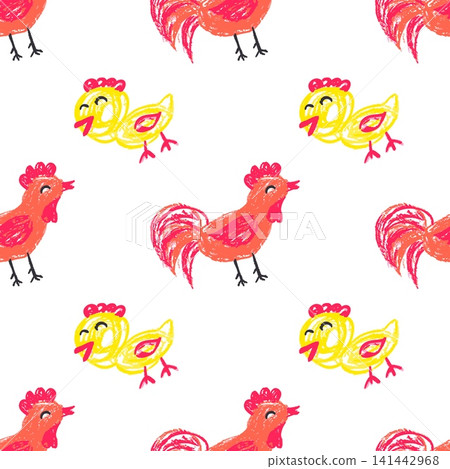 Seamless pattern. Hand drawn crayon texture style Seamless pattern. Hand drawn crayon texture style 141442968