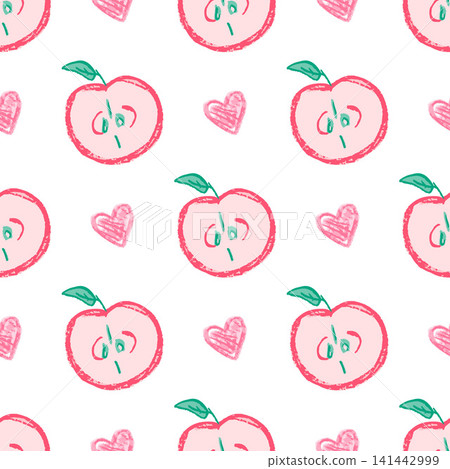 Seamless pattern. Hand drawn crayon texture style Seamless pattern. Hand drawn crayon texture style 141442999