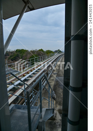 The railway of the linimo at Nagoya, Japan. Transportation and travel concept. The railway of the linimo at Nagoya, Japan. Transportation and travel concept. 141443055