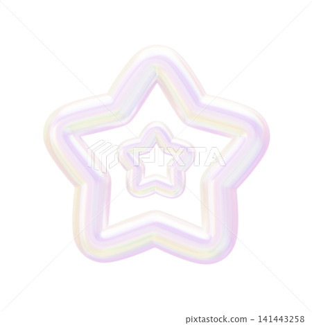 Dreamy and cute aurora-colored holographic 3D icon - Star 141443258