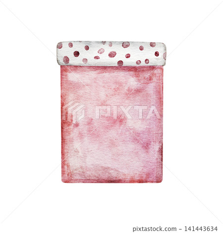 Pink gift box without a bow. Watercolor Hand drawn illustration. Celebration Surprise for Christmas or birthday party invitations, greeting card. Transparent background. Surprise for Christmas or Pink gift box without a bow. Watercolor Hand drawn illustration. Celebration Surprise for Christmas or birthday party invitations, greeting card. Transparent background. Surprise for Christmas or 141443634