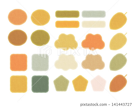 Natural fabric-style decorative frame and heading parts set (autumn colors, nuanced colors) Natural fabric-style decorative frame and heading parts set (autumn colors, nuanced colors) 141443727
