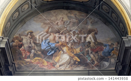 The Stoning of Saint Stephen, Badia Fiorentina church in Florence, Italy The Stoning of Saint Stephen, Badia Fiorentina church in Florence, Italy 141443938