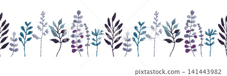[Seamless Plant Pattern] Hand Embroidery Illustration Material 141443982