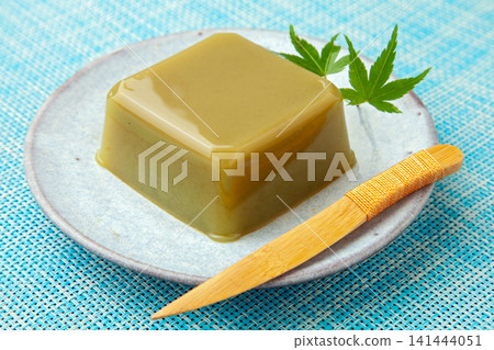 Matcha Mizu Yokan (green tea sweet bean jelly) Matcha Mizu Yokan (green tea sweet bean jelly) 141444051