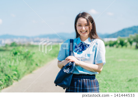 High school girl in summer uniform High school girl in summer uniform 141444533