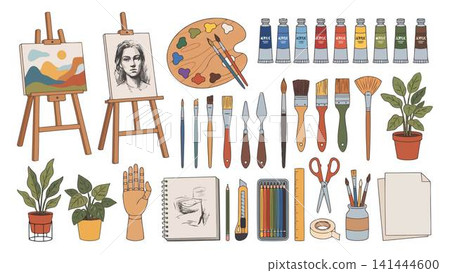 set of art school elements set of art school elements 141444600