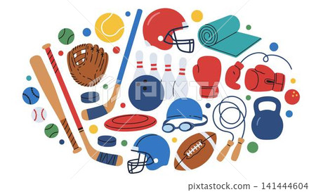 vector set of baseball elements 141444604