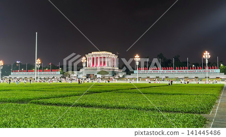 Ba Dinh Square With Mausoleum Of President Ho Chi Minh In Central Of Hanoi Capital, Vietnam. Ba Dinh Square With Mausoleum Of President Ho Chi Minh In Central Of Hanoi Capital, Vietnam. 141445486