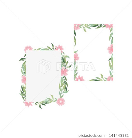 flower frame square flower frame design, vector border square floral illustration flower frame square flower frame design, vector border square floral illustration 141445581