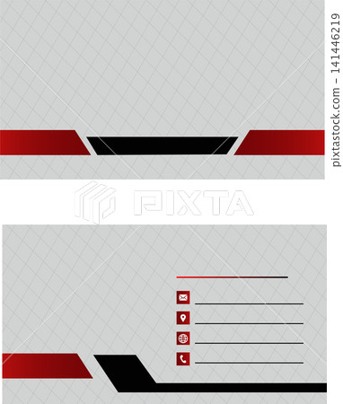 Red and black corporate business card mockup template design with elegant star logo Red and black corporate business card mockup template design with elegant star logo 141446219