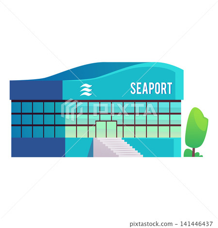 Modern seaport terminal building vector illustration Modern seaport terminal building vector illustration 141446437
