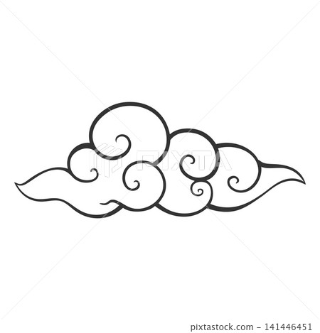 Chinese ornamental cloud swirl outline vector element Chinese ornamental cloud swirl outline vector element 141446451