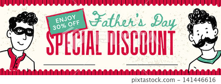 Father's Day Whimsical Doodle Sale Marketing Email Header Discount Father Vector Father's Day Whimsical Doodle Sale Marketing Email Header Discount Father Vector 141446616