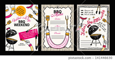 Father's Day Whimsical Doodle BBQ Weekend Party Menu Collection Father Vector Father's Day Whimsical Doodle BBQ Weekend Party Menu Collection Father Vector 141446630
