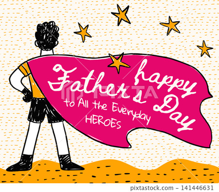 Father's Day Whimsical Doodle Super Dad Cape Hero Facebook Post Father Vector Father's Day Whimsical Doodle Super Dad Cape Hero Facebook Post Father Vector 141446631