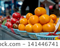 Multicolored tomatoes on a market stall. Farmers market. 141446741
