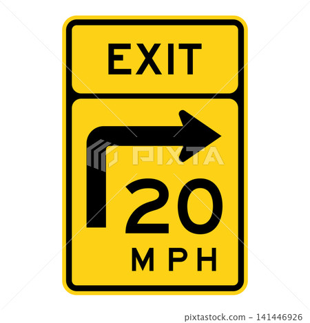 American road signs: Recommended speed at exit American road signs: Recommended speed at exit 141446926
