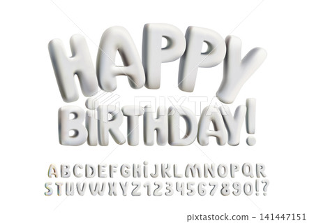 3D inflated silver font, holographic metal bubble letters, foil balloon numbers. Glossy chrome iridescent typography, plump round shapes. Fun festive party design for birthday poster, Y2K happy kids 3D inflated silver font, holographic metal bubble letters, foil balloon numbers. Glossy chrome iridescent typography, plump round shapes. Fun festive party design for birthday poster, Y2K happy kids 141447151