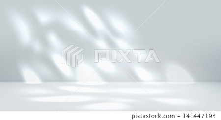 White gray room with studio backdrop and abstract floor gradient. Light bg with sun ray spots and shadows on stage, minimal podium. Textured photo scene, empty simple tabletop photo presentation White gray room with studio backdrop and abstract floor gradient. Light bg with sun ray spots and shadows on stage, minimal podium. Textured photo scene, empty simple tabletop photo presentation 141447193