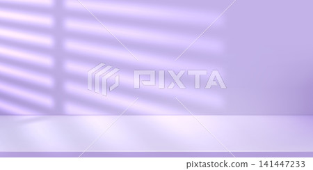 Gradient purple studio background with pink window light in blue violet room. Abstract 3d wall and floor for spring product backdrop limbo. Simple empty minimal ground, modern striped display platform Gradient purple studio background with pink window light in blue violet room. Abstract 3d wall and floor for spring product backdrop limbo. Simple empty minimal ground, modern striped display platform 141447233