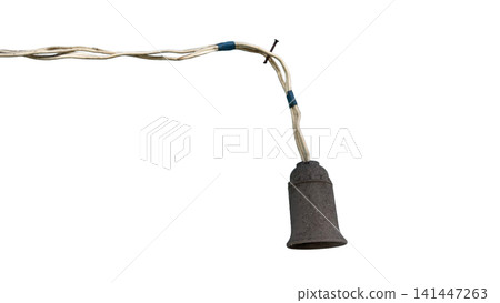 Weathered Electric Wires and Old Socket on Peeling Blue Wall PNG , isolated on transparent background Weathered Electric Wires and Old Socket on Peeling Blue Wall PNG , isolated on transparent background 141447263