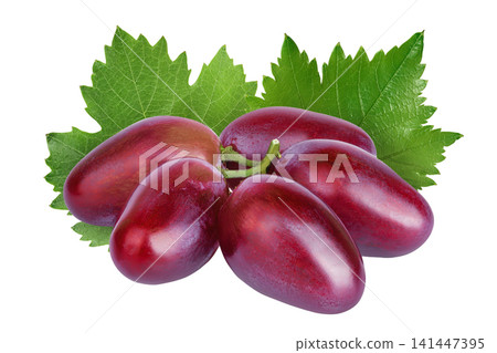 Red grape berry bunch isolated on white background Red grape berry bunch isolated on white background 141447395
