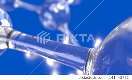 Transparent Molecular Network on Vivid Blue Scientific Background 3d render. Transparent Molecular Network on Vivid Blue Scientific Background 3d render. 141448722