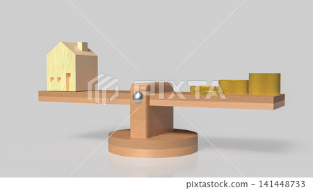 Home Value and Mortgage Affordability Balance Concept 3d render. 141448733