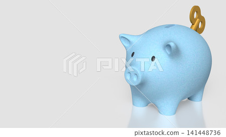 Wind Up Piggy Bank for Smart Saving and Financial Growth 3d render. Wind Up Piggy Bank for Smart Saving and Financial Growth 3d render. 141448736