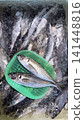 Fish shop scene: Horse mackerel pickled in ice 141448816