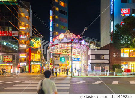 Nighttime view of the area in front of Asagaya Station on the JR Chuo Line. Nighttime view of the area in front of Asagaya Station on the JR Chuo Line. 141449236
