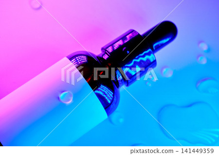 Dropper bottle serum product with neon light effect Dropper bottle serum product with neon light effect 141449359