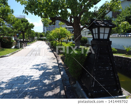 大和郡山外護城河綠地的清新日式景色 141449702