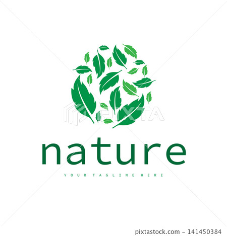 Natural leaf design, elegant, eco-friendly, natural leaf template 141450384