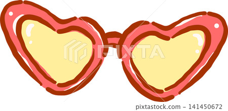 Retro Red Heart Shaped Sunglasses Hand Drawn Stylized Illustration Retro Red Heart Shaped Sunglasses Hand Drawn Stylized Illustration 141450672