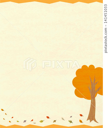 Vertical background illustration of an autumn forest and fallen leaves Vertical background illustration of an autumn forest and fallen leaves 141451033