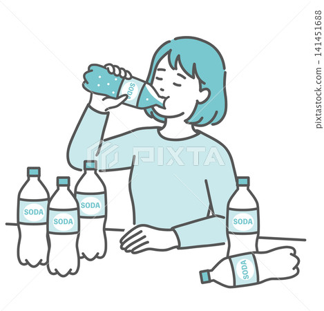 A woman who drinks large amounts of carbonated beverages due to PET bottle syndrome (soft drink ketosis). 141451688