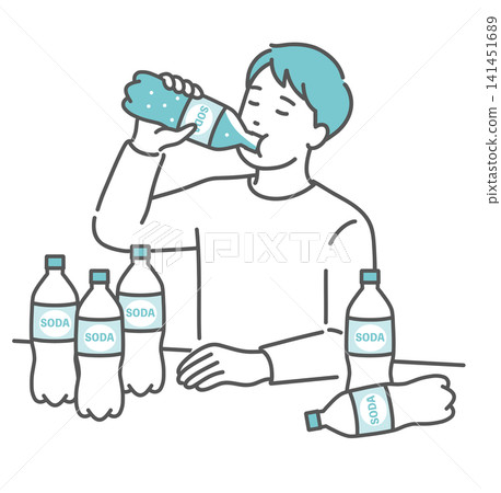 A man who drinks large amounts of carbonated beverages due to PET bottle syndrome (soft drink ketosis). A man who drinks large amounts of carbonated beverages due to PET bottle syndrome (soft drink ketosis). 141451689