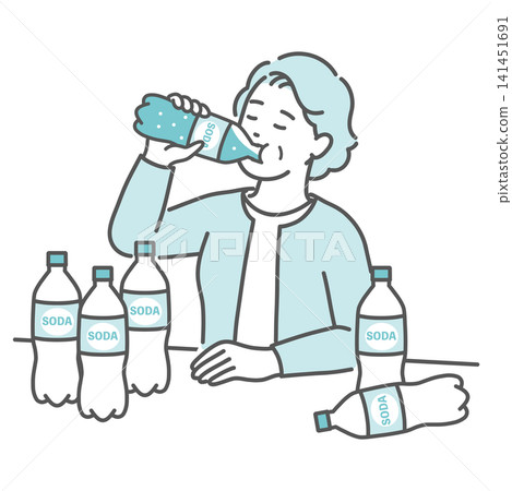 Senior women who drink large amounts of carbonated beverages due to PET bottle syndrome (soft drink ketosis) Senior women who drink large amounts of carbonated beverages due to PET bottle syndrome (soft drink ketosis) 141451691