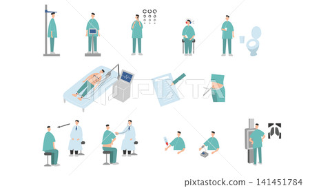 A set of flat-style illustrations for health checkups. A set of flat-style illustrations for health checkups. 141451784