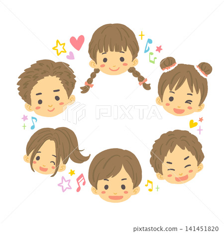 Illustration of children's happy faces Illustration of children's happy faces 141451820