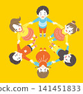 兒童手牽手的插圖 141451833