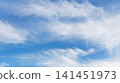 A photograph of a blue sky and clouds on an early summer day. A photograph of a blue sky and clouds on an early summer day. 141451973