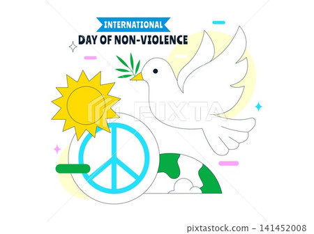 International Day of Non Violence Illustration Featuring Peace Awareness, Dove, Global Unity, Human Rights, Conflict Resolution, and Social Solidarity International Day of Non Violence Illustration Featuring Peace Awareness, Dove, Global Unity, Human Rights, Conflict Resolution, and Social Solidarity 141452008