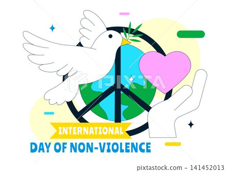 International Day of Non Violence Illustration Featuring Peace Awareness, Dove, Global Unity, Human Rights, Conflict Resolution, and Social Solidarity International Day of Non Violence Illustration Featuring Peace Awareness, Dove, Global Unity, Human Rights, Conflict Resolution, and Social Solidarity 141452013