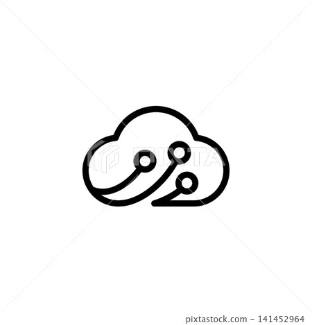 Cloud Computing Digital Network and Circuit  logo 141452964