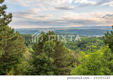 Summer Mountains Landscape with Green forest. Summer Mountains Landscape with Green forest. 141453197